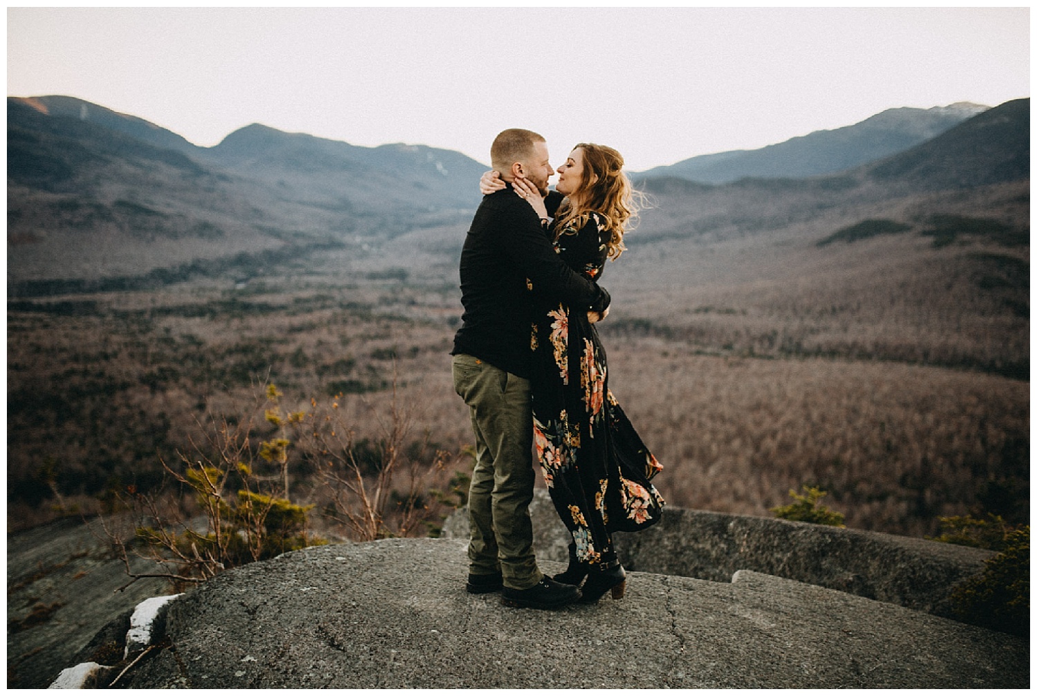 Bohemian New Hampshire Mountaintop Engagement Photography