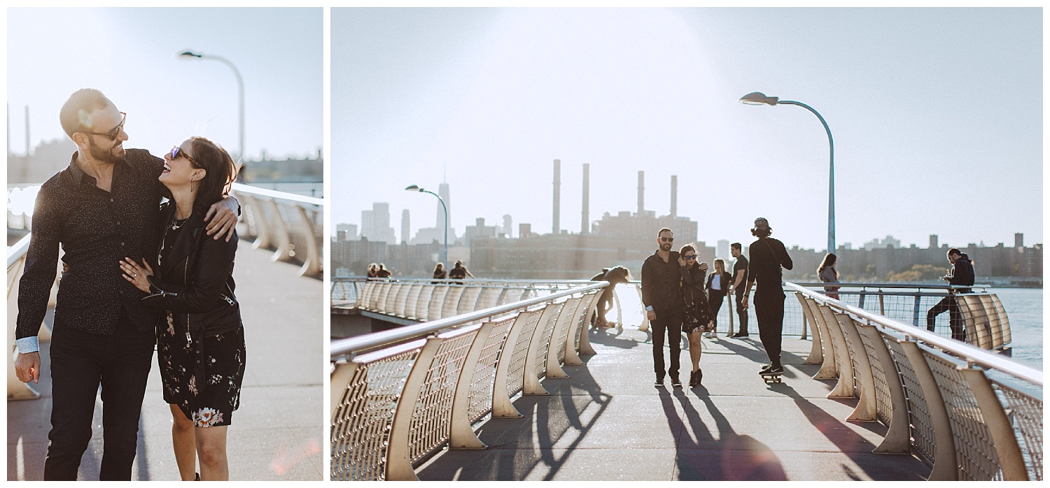 Rooftop Engagement Photos in Greenpoint Brooklyn NY