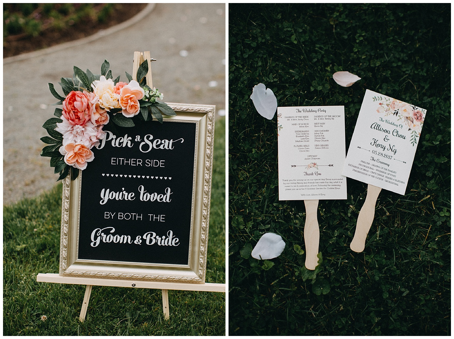 DIY signs and programs at boston wedding