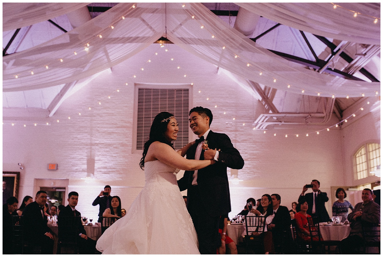 bride and groom share first dance at elm bank reservation boston