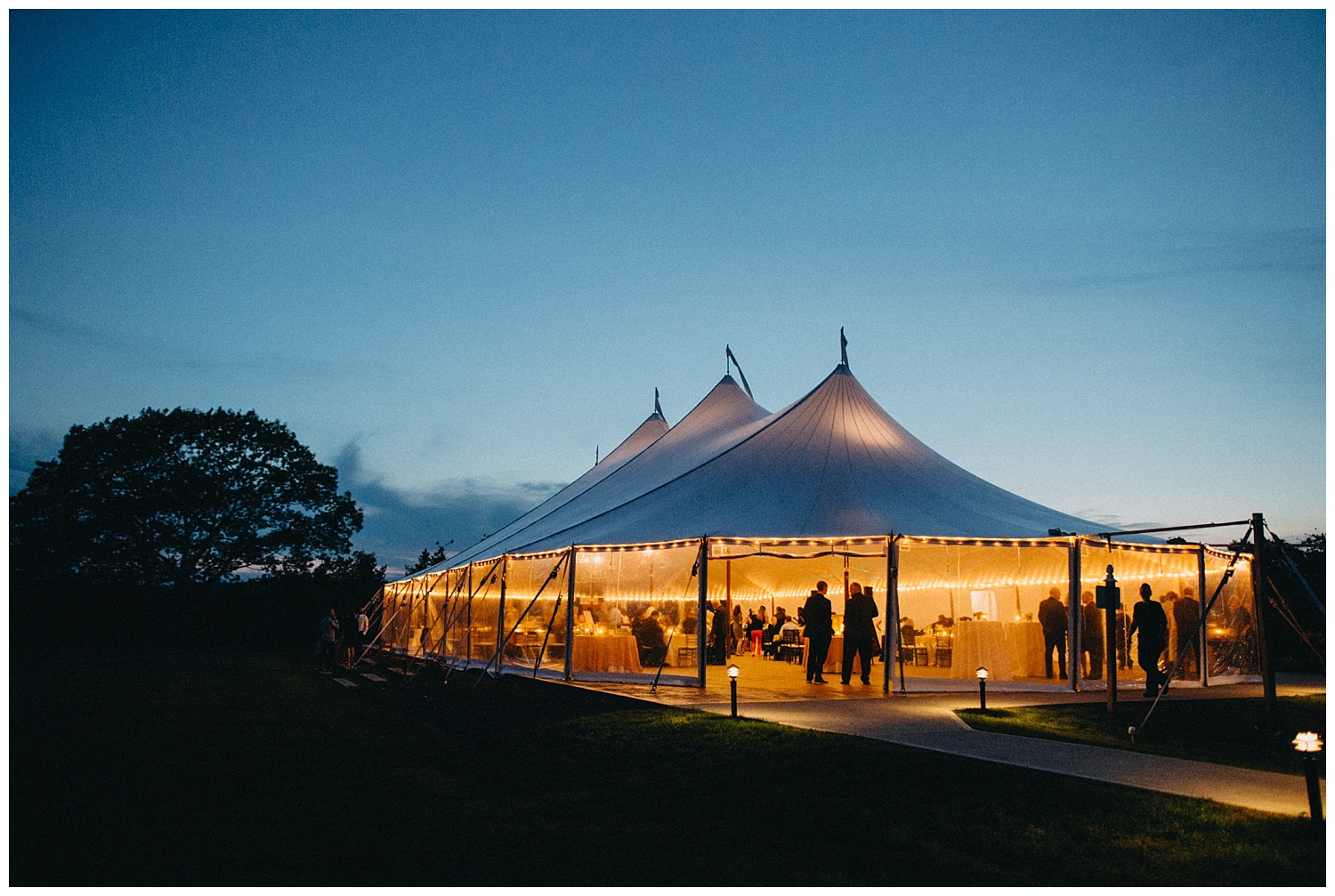 illuminated wedding tent at french's point maine