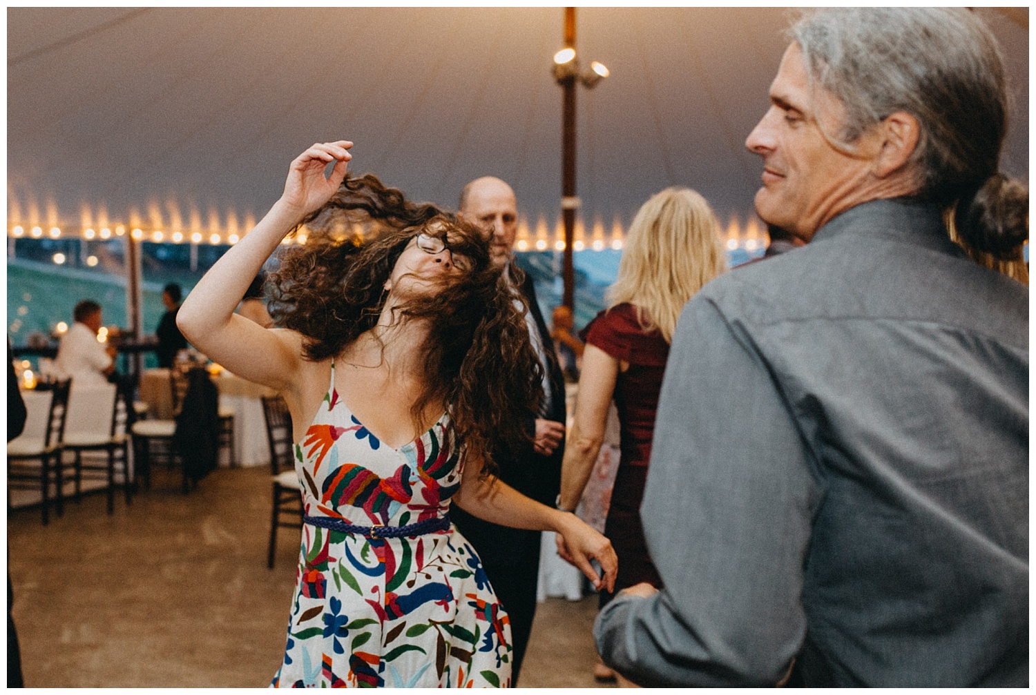 guests dance at a maine wedding