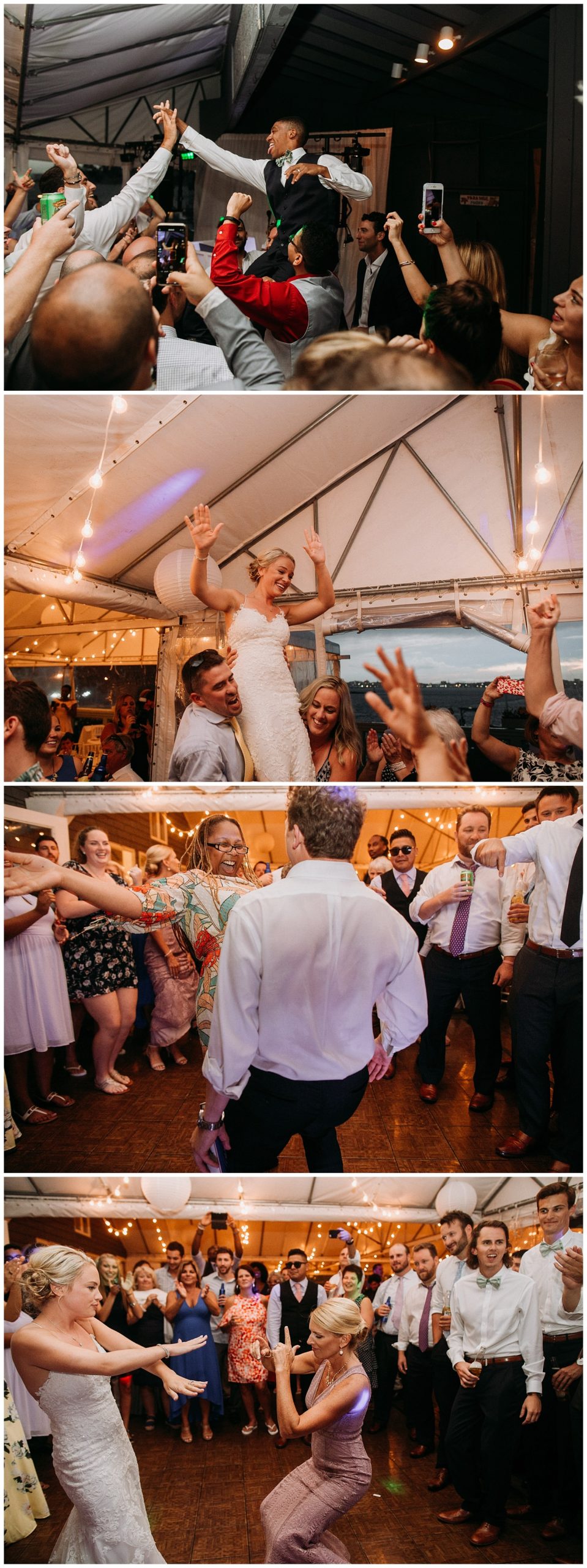 guests dance at a Peaks Island reception