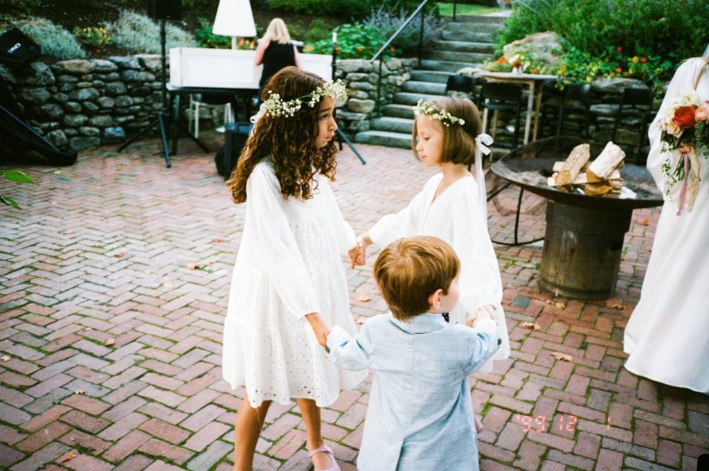 children dance at a wedding reception at Edson Hill