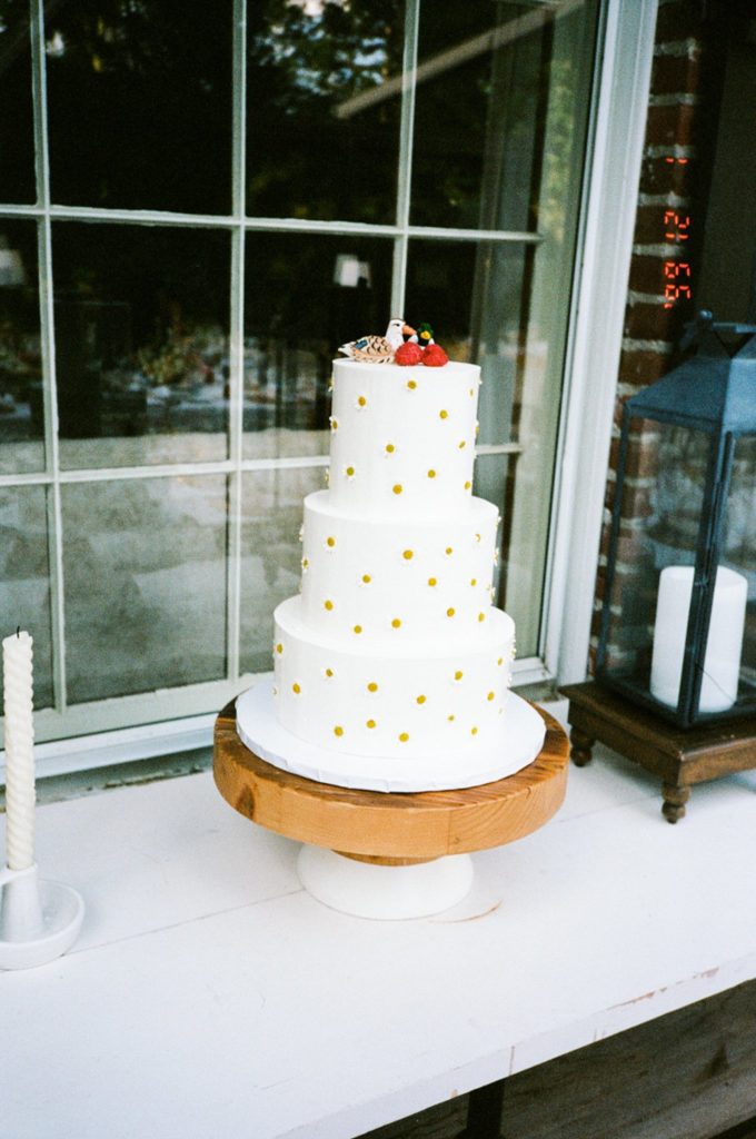 a floral wedding cake