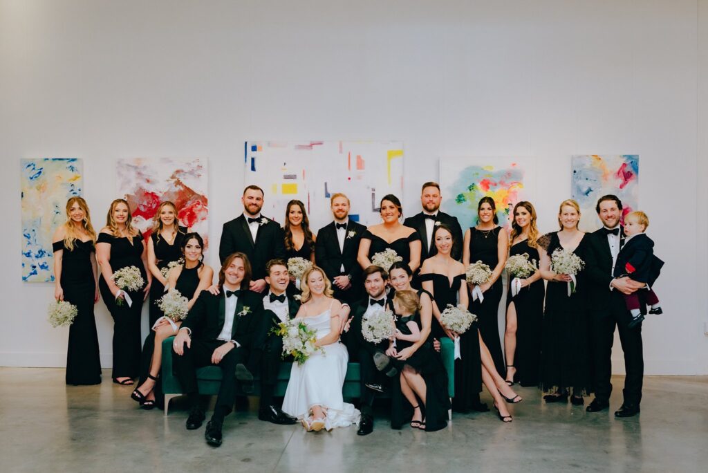 Wedding party film portrait at Artists for Humanity