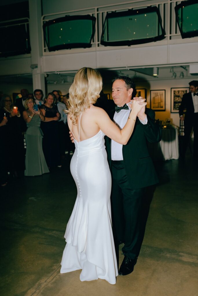 Father daughter dance at Boston wedding, captured on film