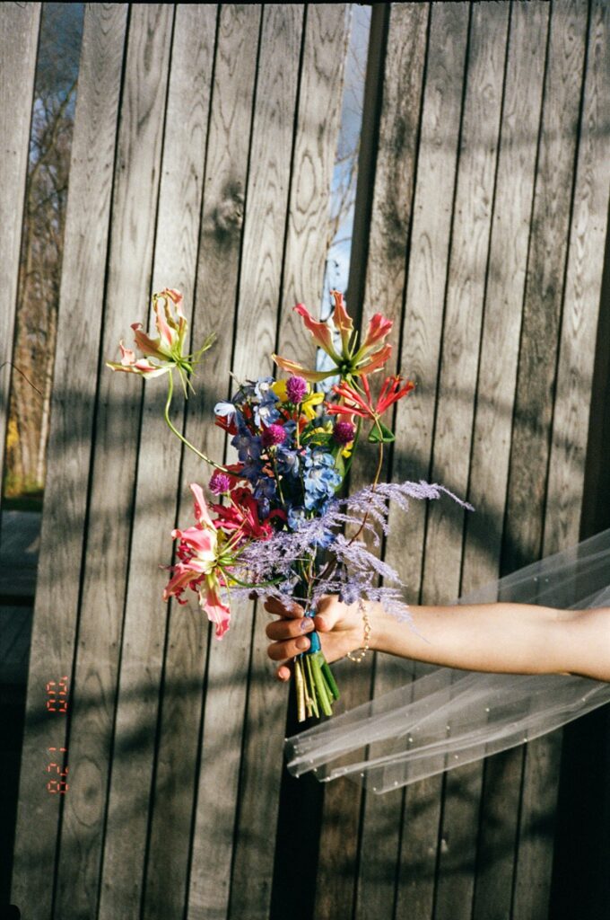 Film photo of wedding bouquet for Berkshires wedding