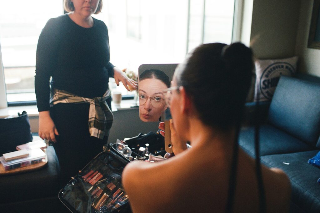 Bride gets ready for her wedding shot by  a Perth wedding photographer