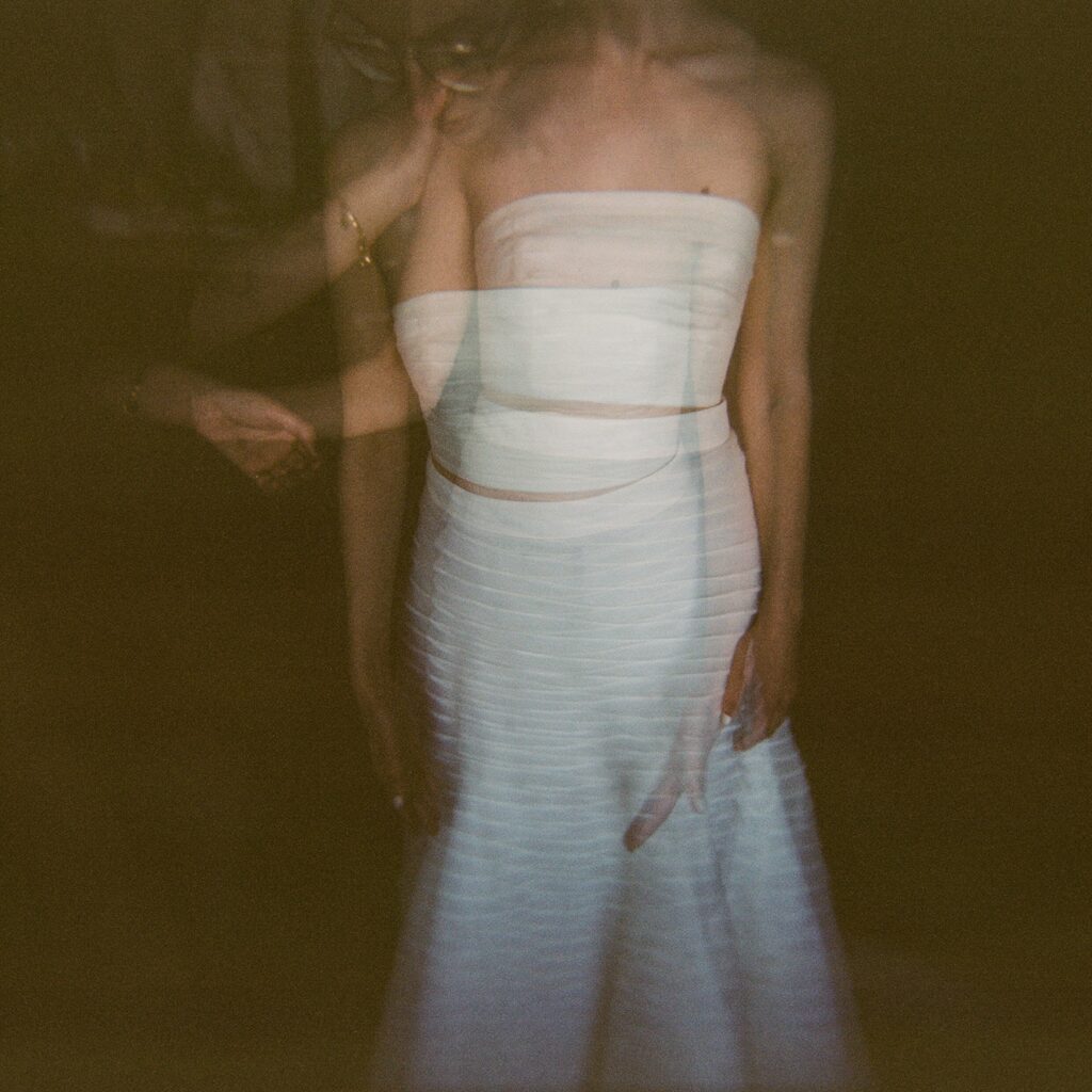 bride in double exposure shot by western australian wedding photographer